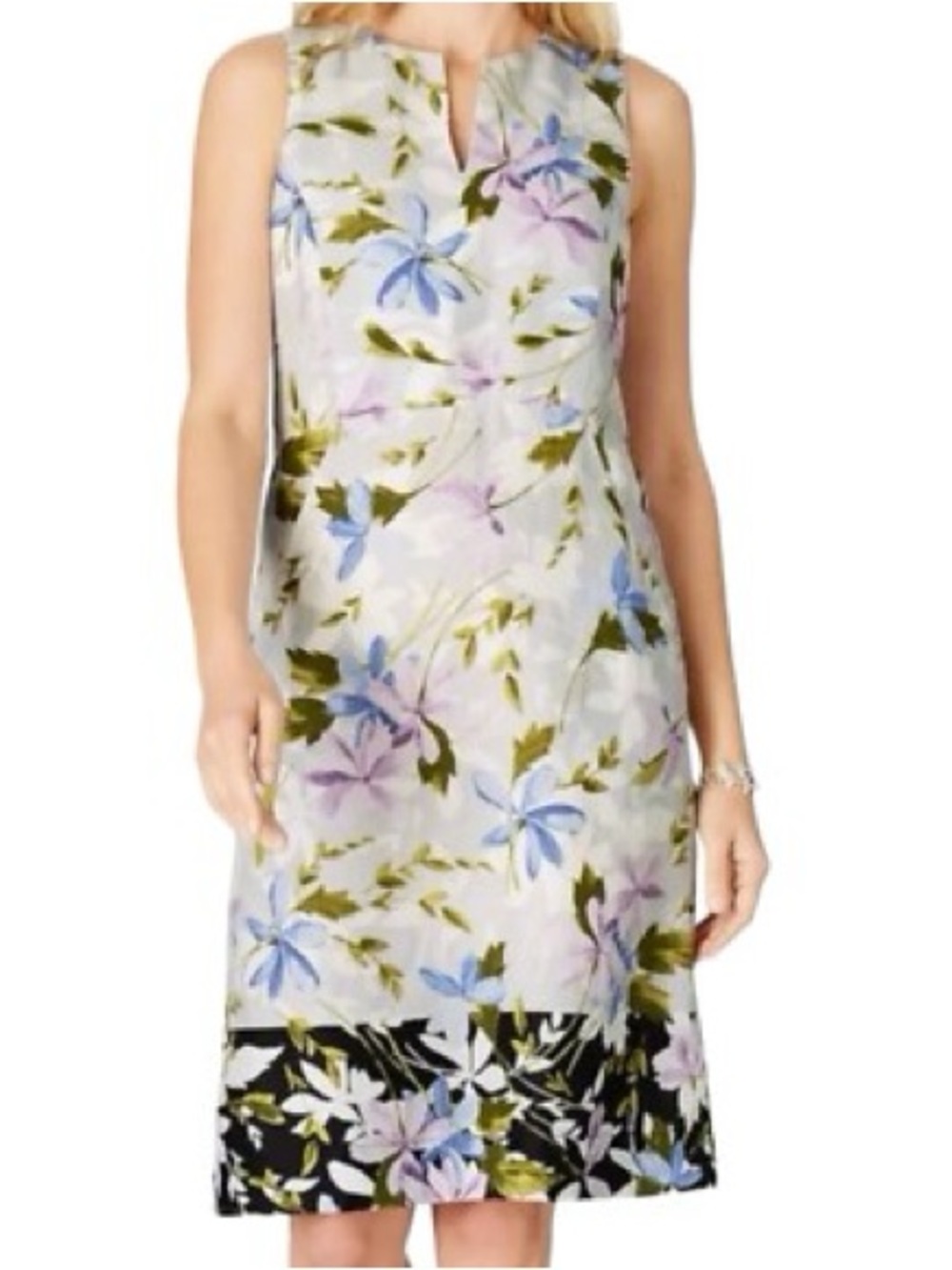 J. Jill Floral Sleeveless Sheath Dress 100% Linen Size Medium